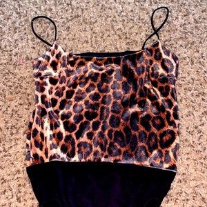 Leopard print body suit